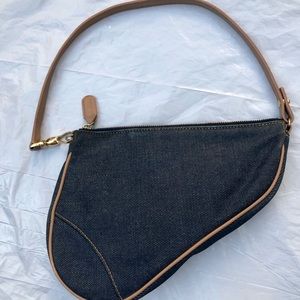 Christian Dior Denim Mini Saddle Bag